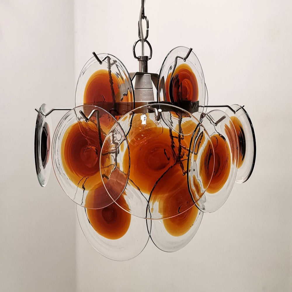 Velarissa Chandelier Murano Glass Disc Mid Century