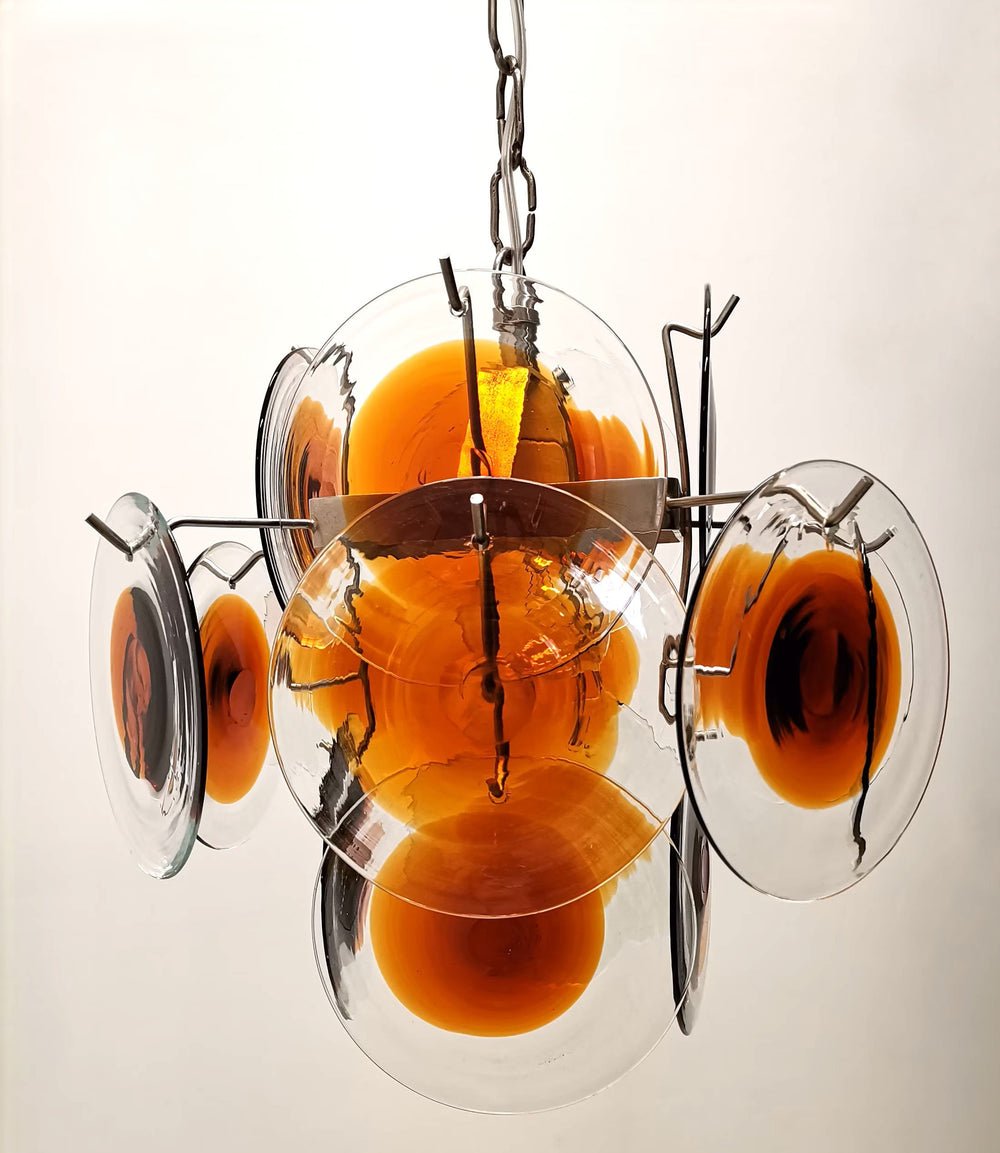Velarissa Chandelier Murano Glass Disc Mid Century