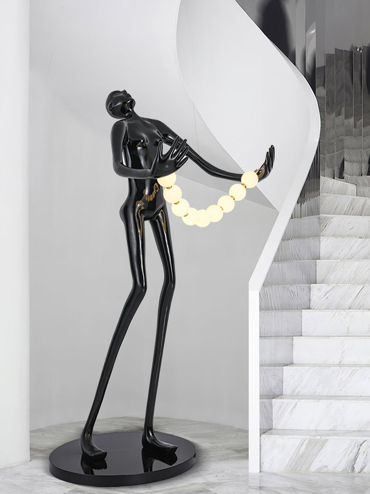 Orbit Beaded Sculptural Floor Lamp