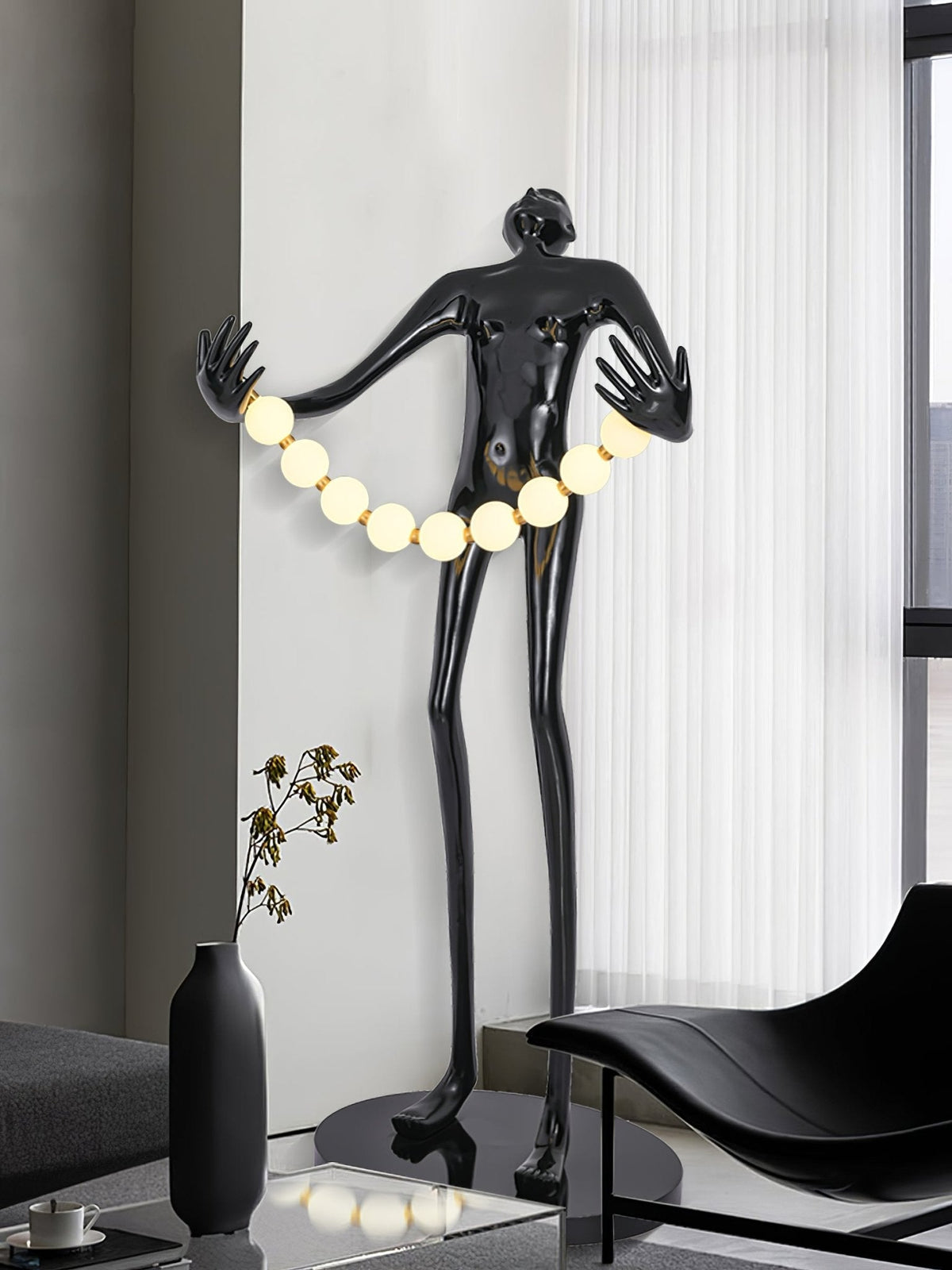 Orbit Beaded Sculptural Floor Lamp