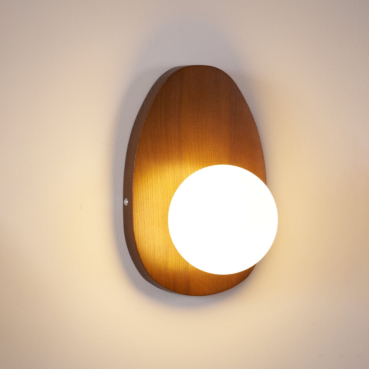 Nylaeiel Nordic Art Plug-in Walnut Glass Wood Wall Lamp