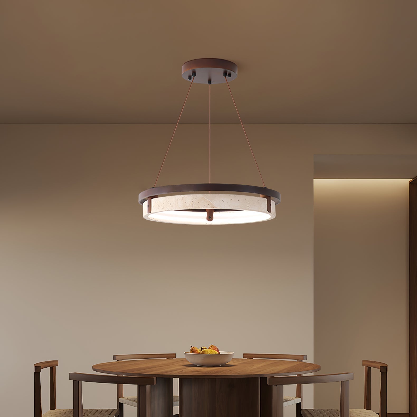 Veraearae Travertine Pendant Light - Neutral Decor