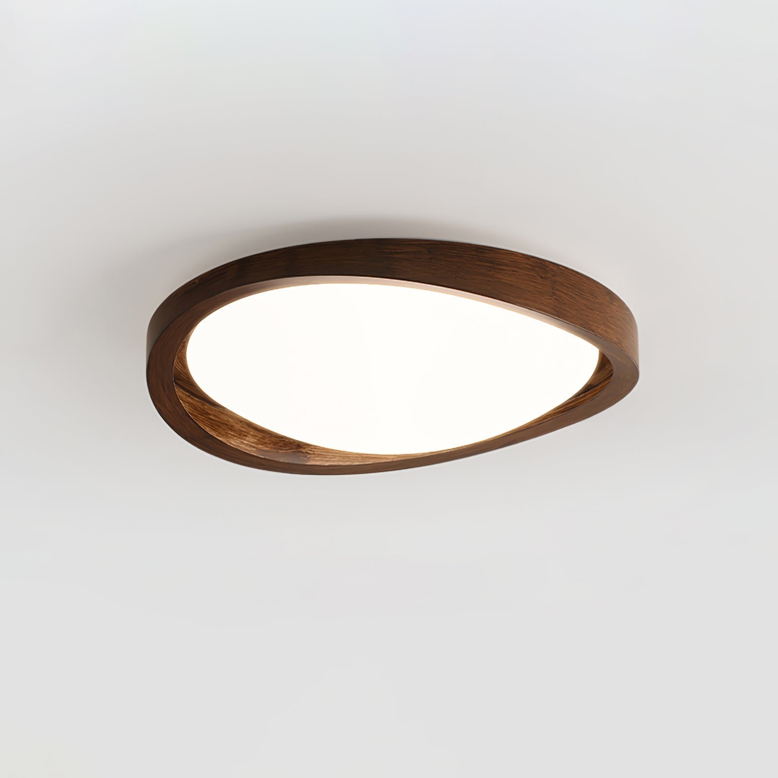 Aurelie Ceiling Light Walnut Curved Edge Oval Nordic