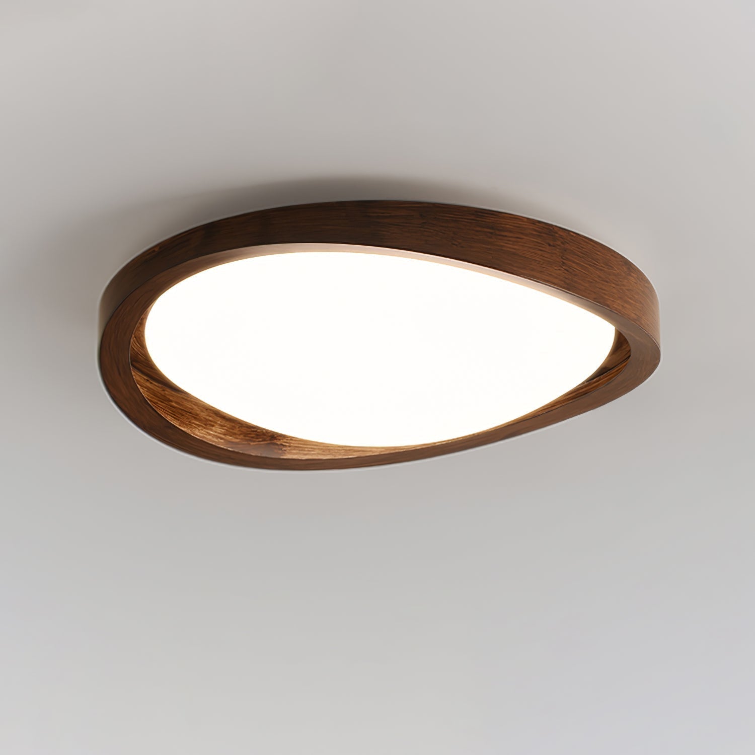 Aurelie Ceiling Light Walnut Curved Edge Oval Nordic