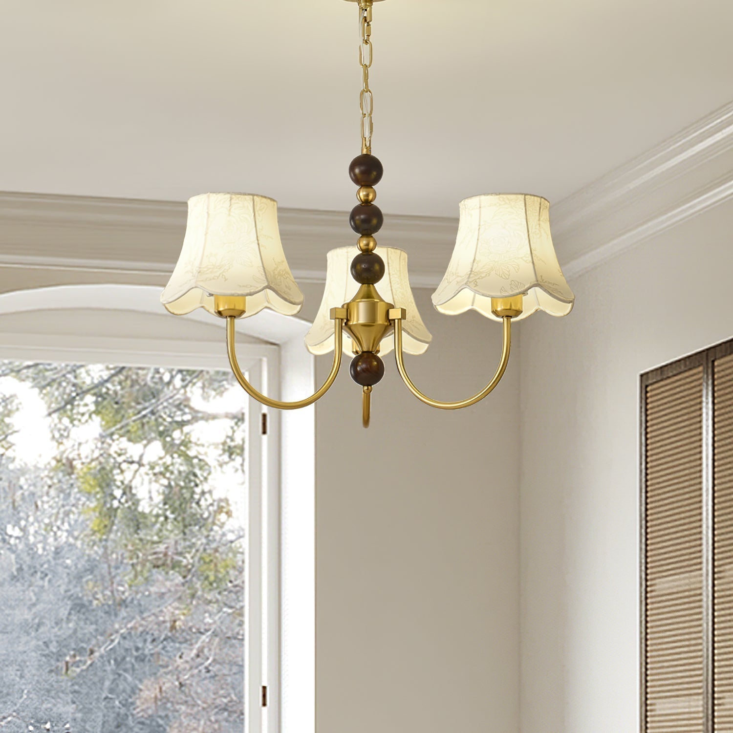 Orchid Chandelier Fabric Golden