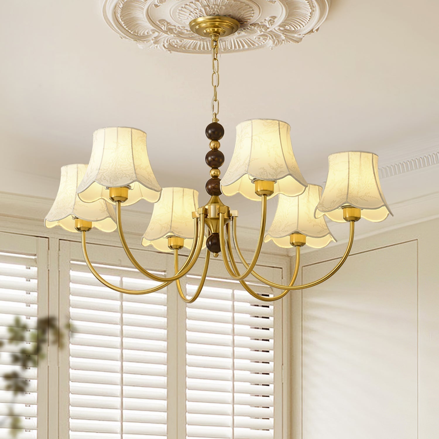 Orchid Chandelier Fabric Golden