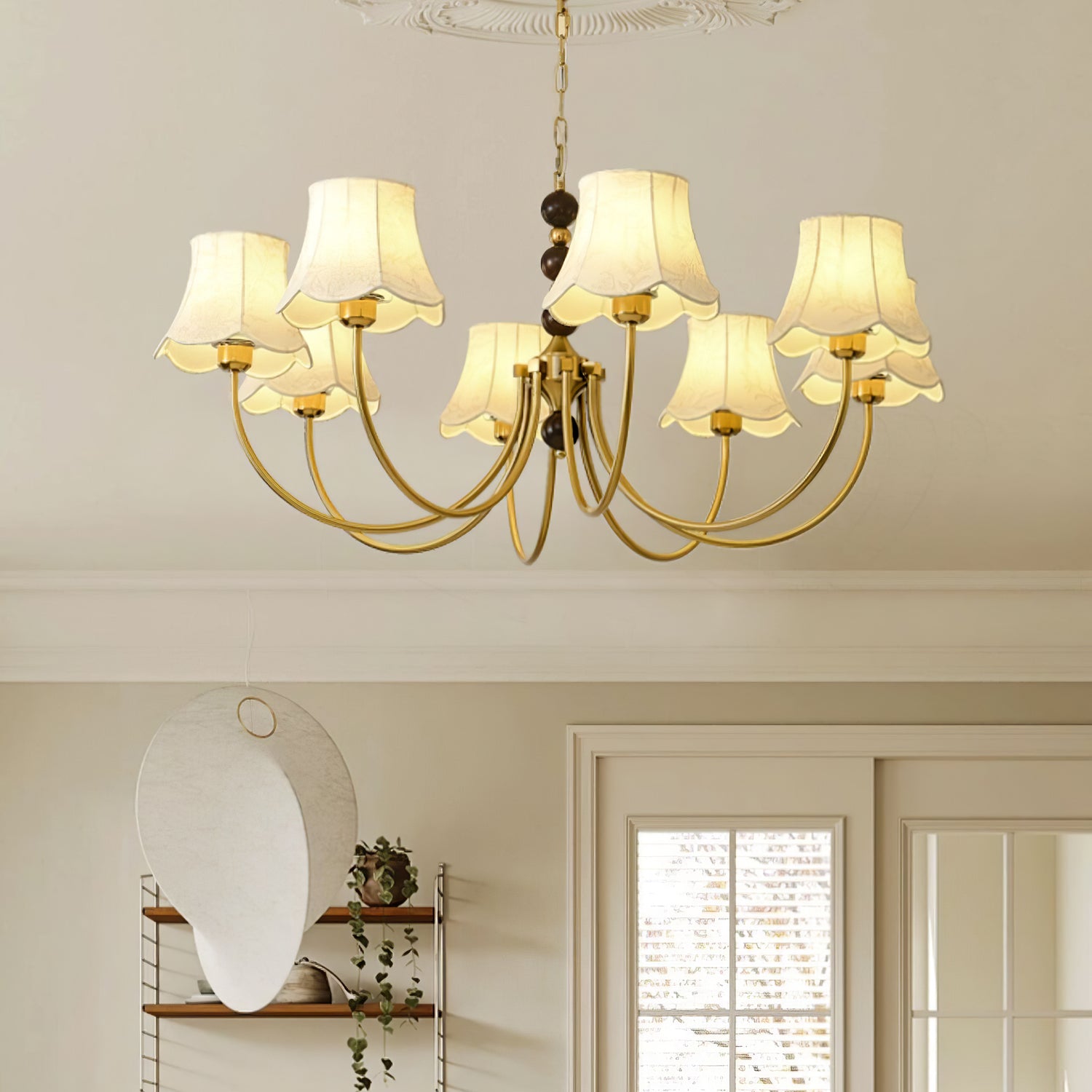 Orchid Chandelier Fabric Golden