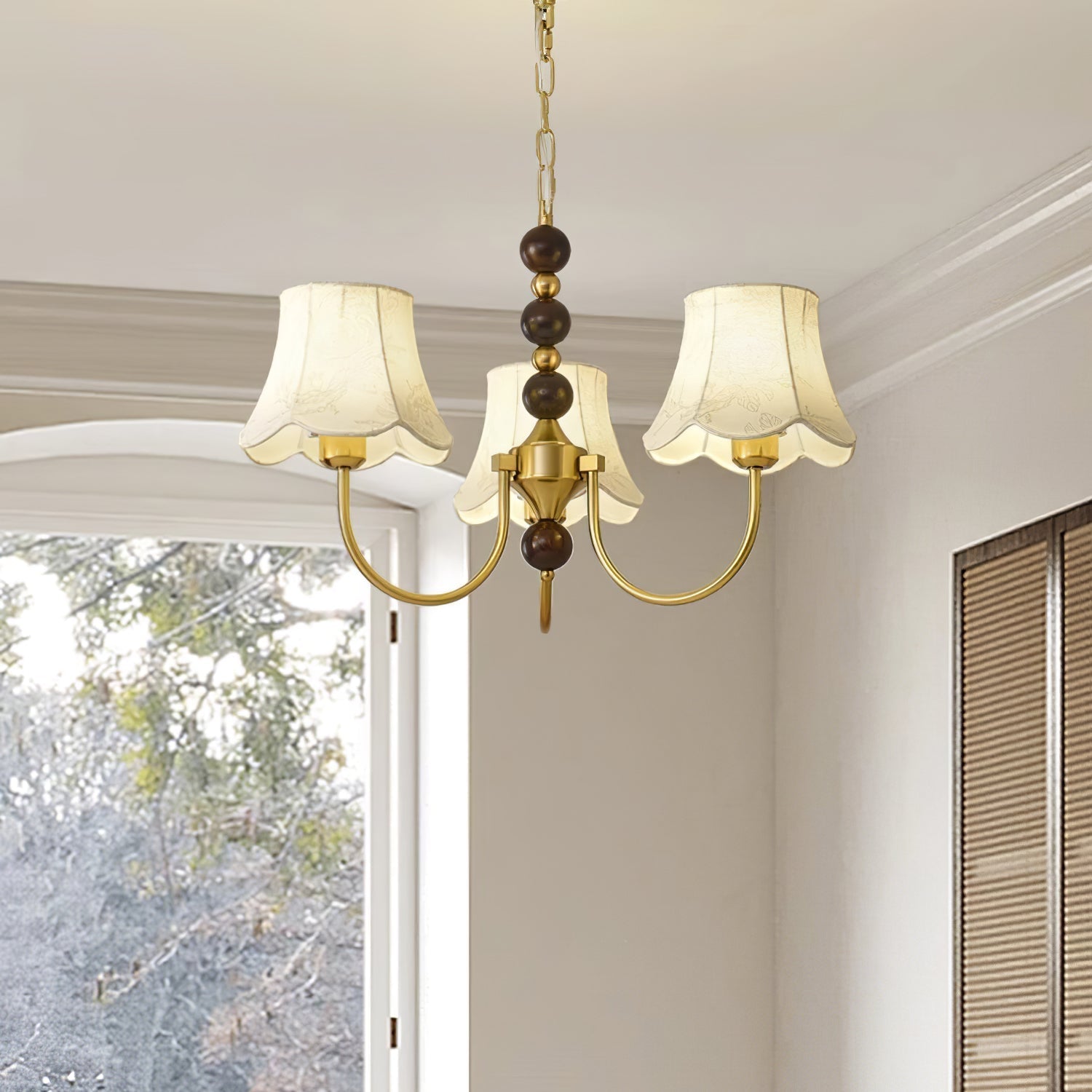 Orchid Chandelier Fabric Golden