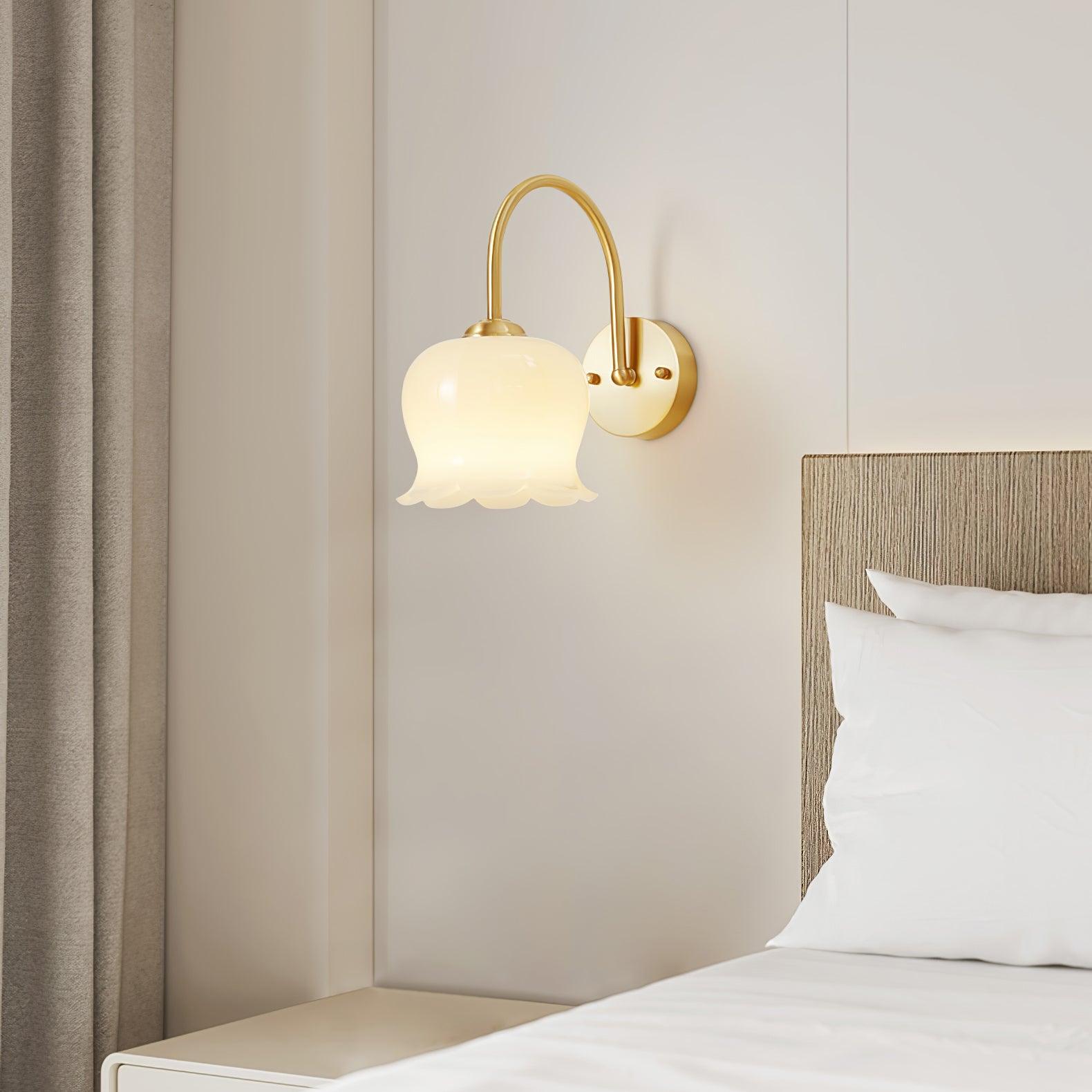 Avcarora Premium Nordic Art Brass Glass Wall Lamp