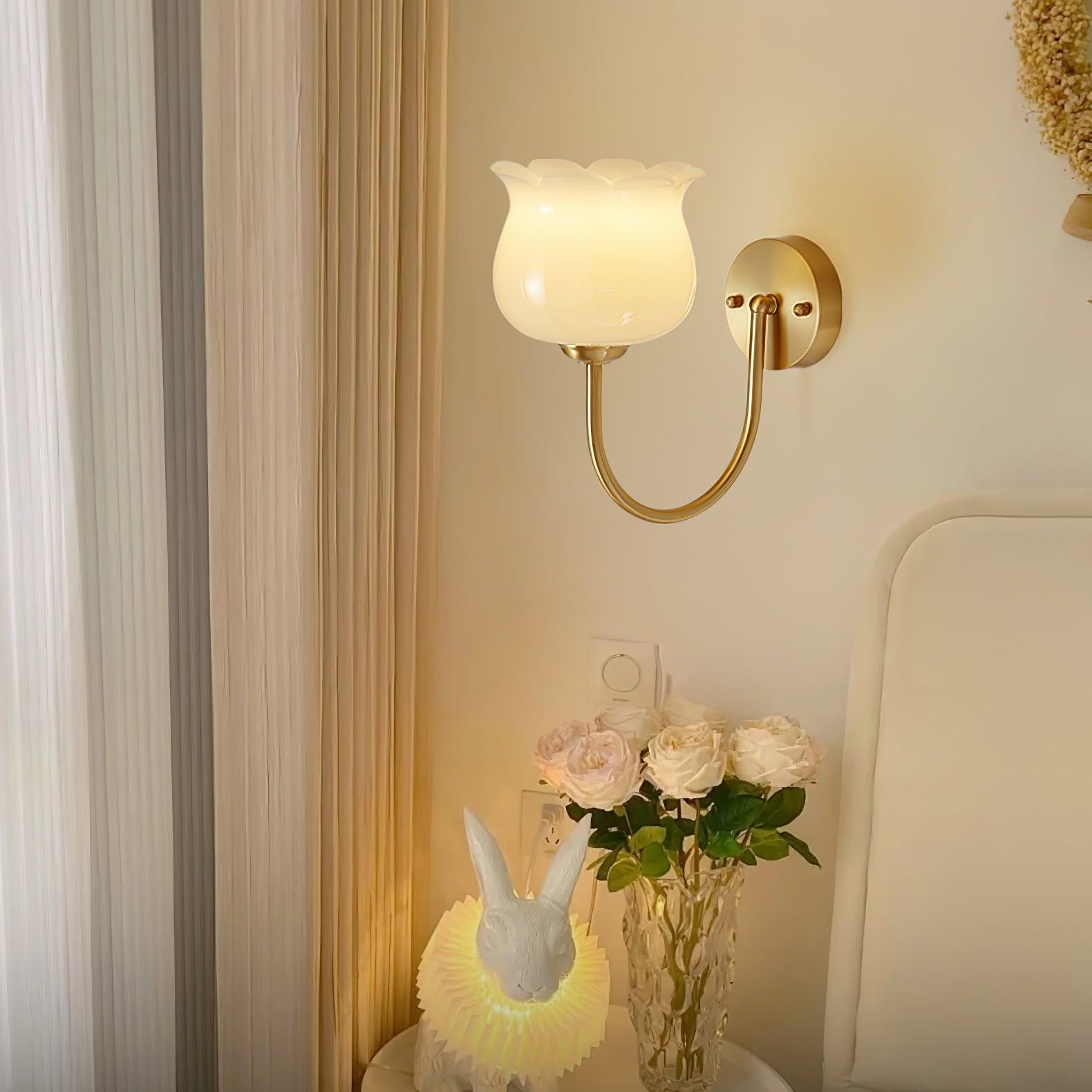 Avcarora Premium Nordic Art Brass Glass Wall Lamp