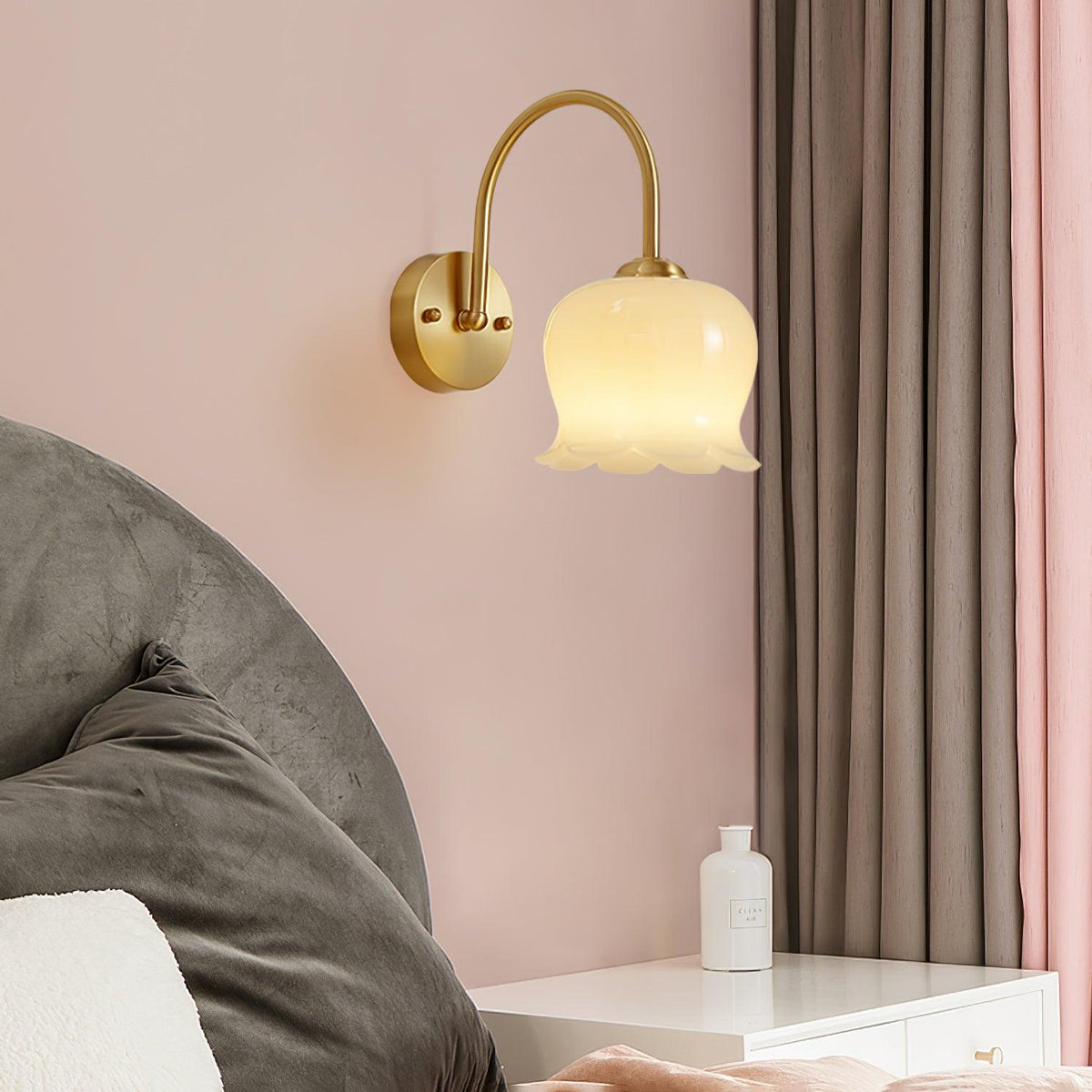 Avcarora Premium Nordic Art Brass Glass Wall Lamp
