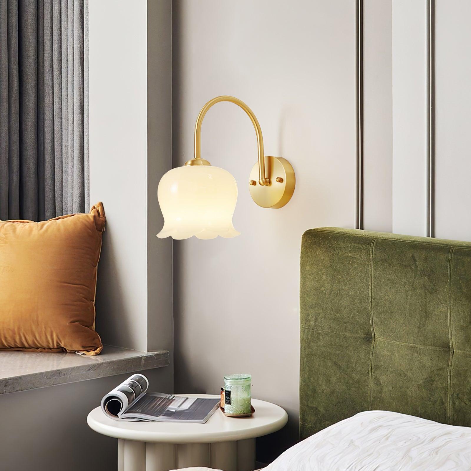 Avcarora Premium Nordic Art Brass Glass Wall Lamp