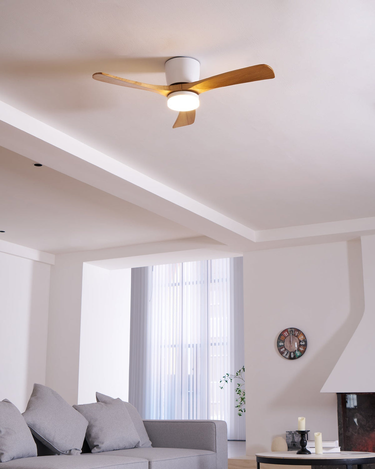 Elena Modern Wood Ceiling Fan Light