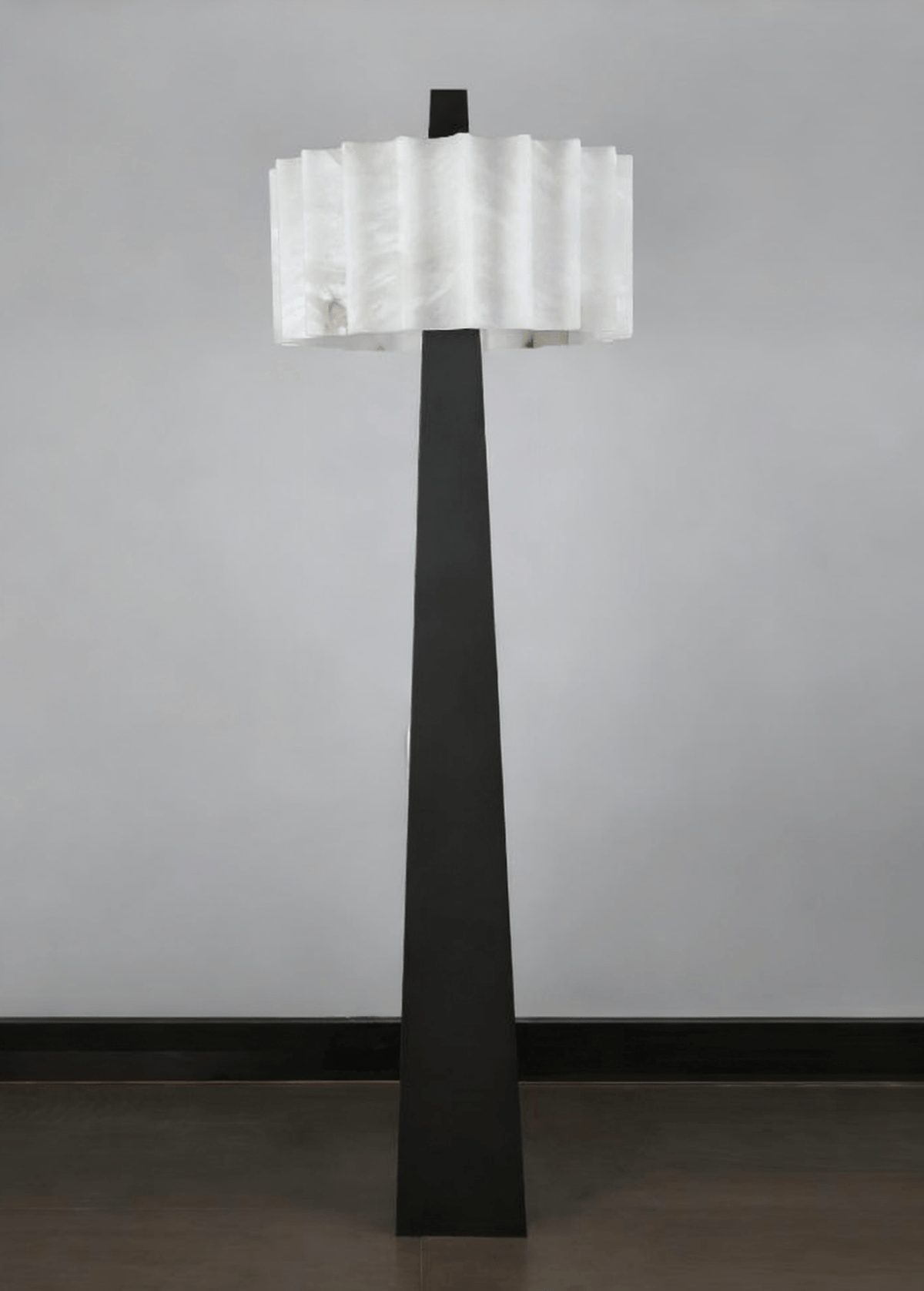 Nivalena Alabaster Pleat Floor Lamp
