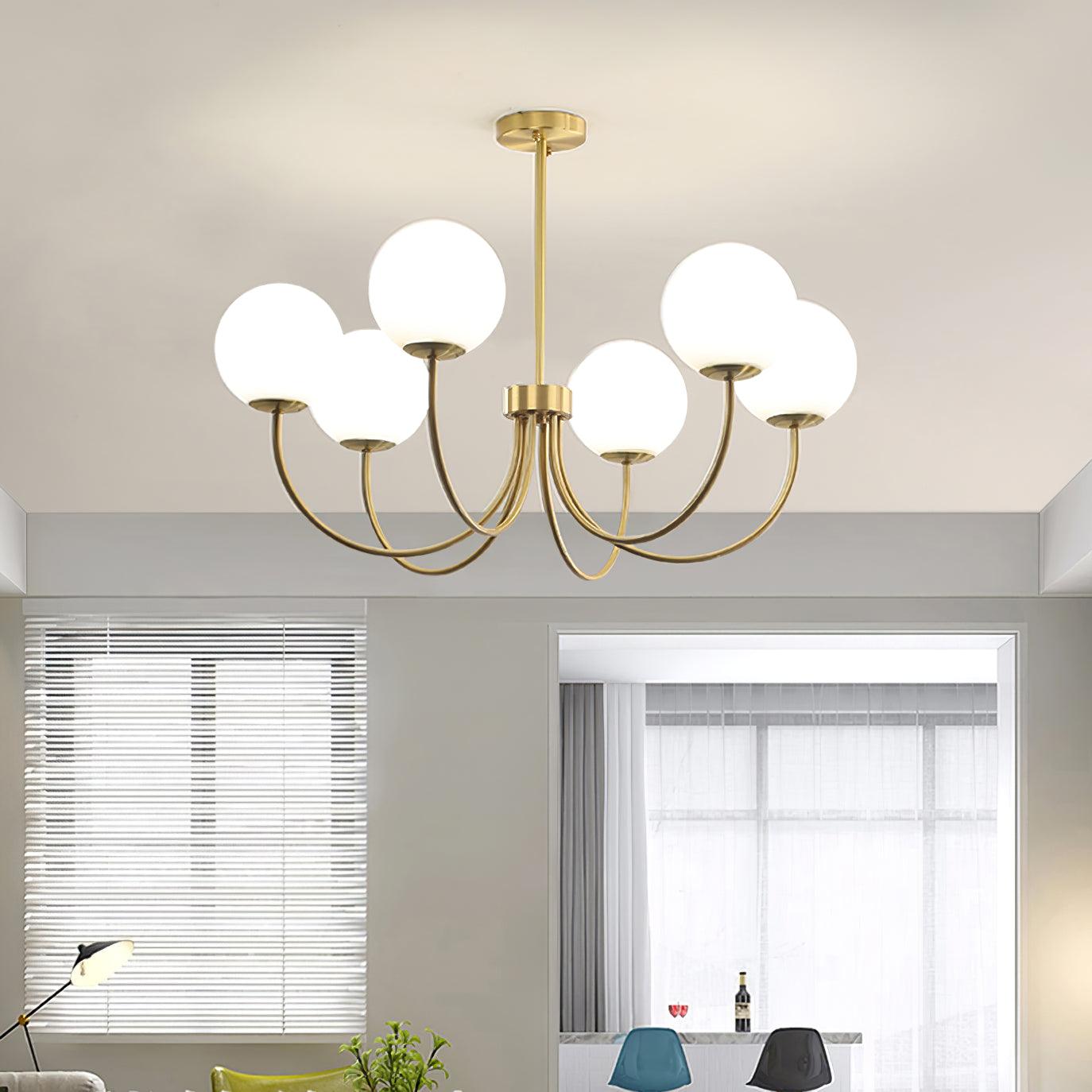Solalissa Chandelier Orillia Brass Globe Modern