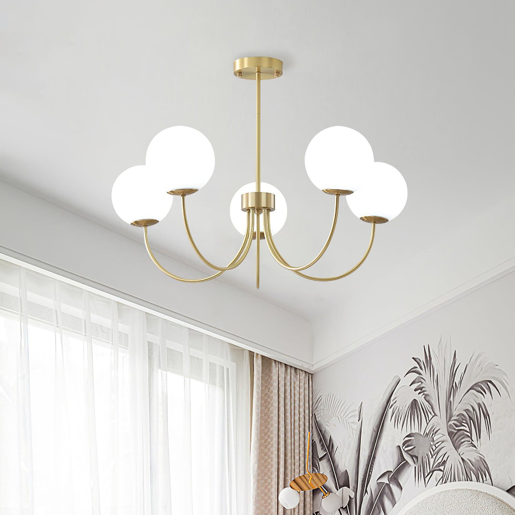 Solalissa Chandelier Orillia Brass Globe Modern