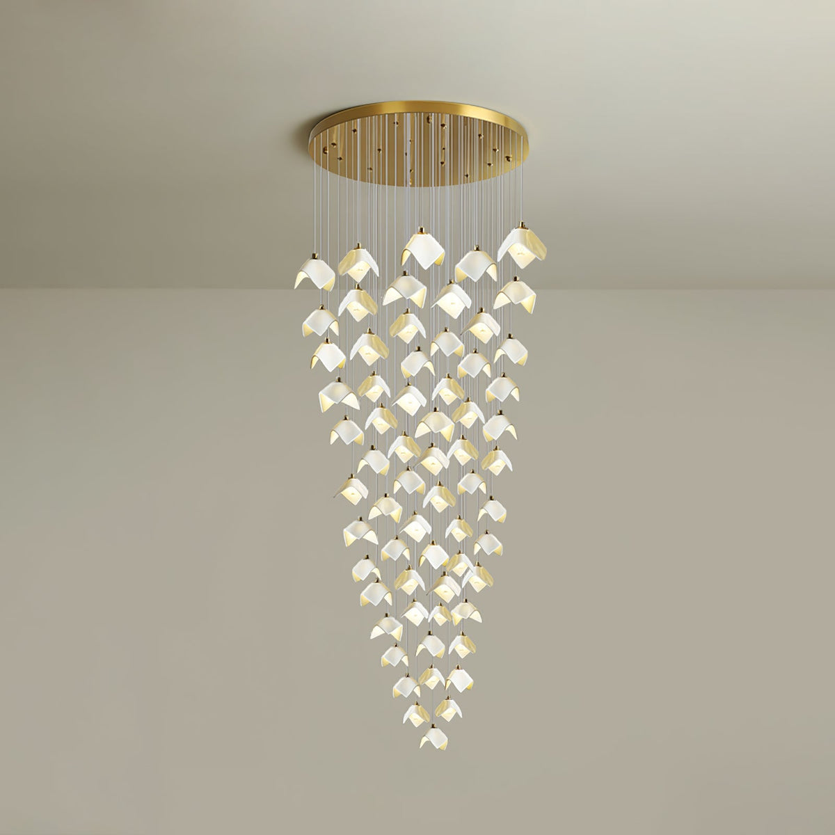 Cithayra Geometric Glass Brass Chandelier