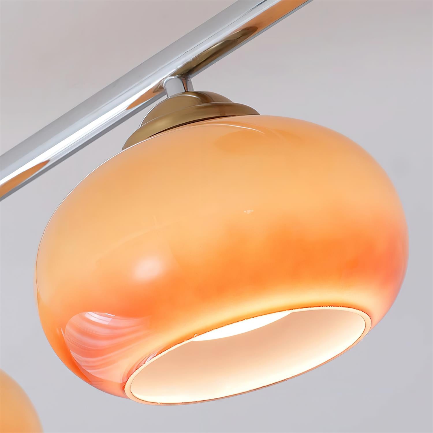 Aubrelle 4-Light Amber Glass Globe Ceiling Fixture - Neutral Decor