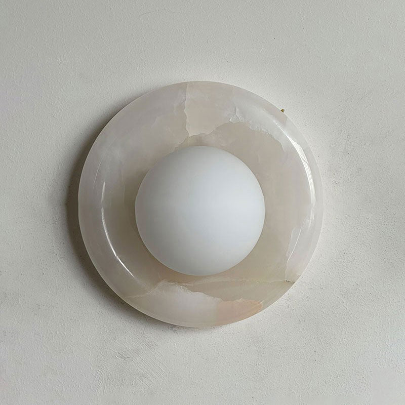 Aursilos Premium Nordic Art White Jade Glass Sconce Wall Lamp