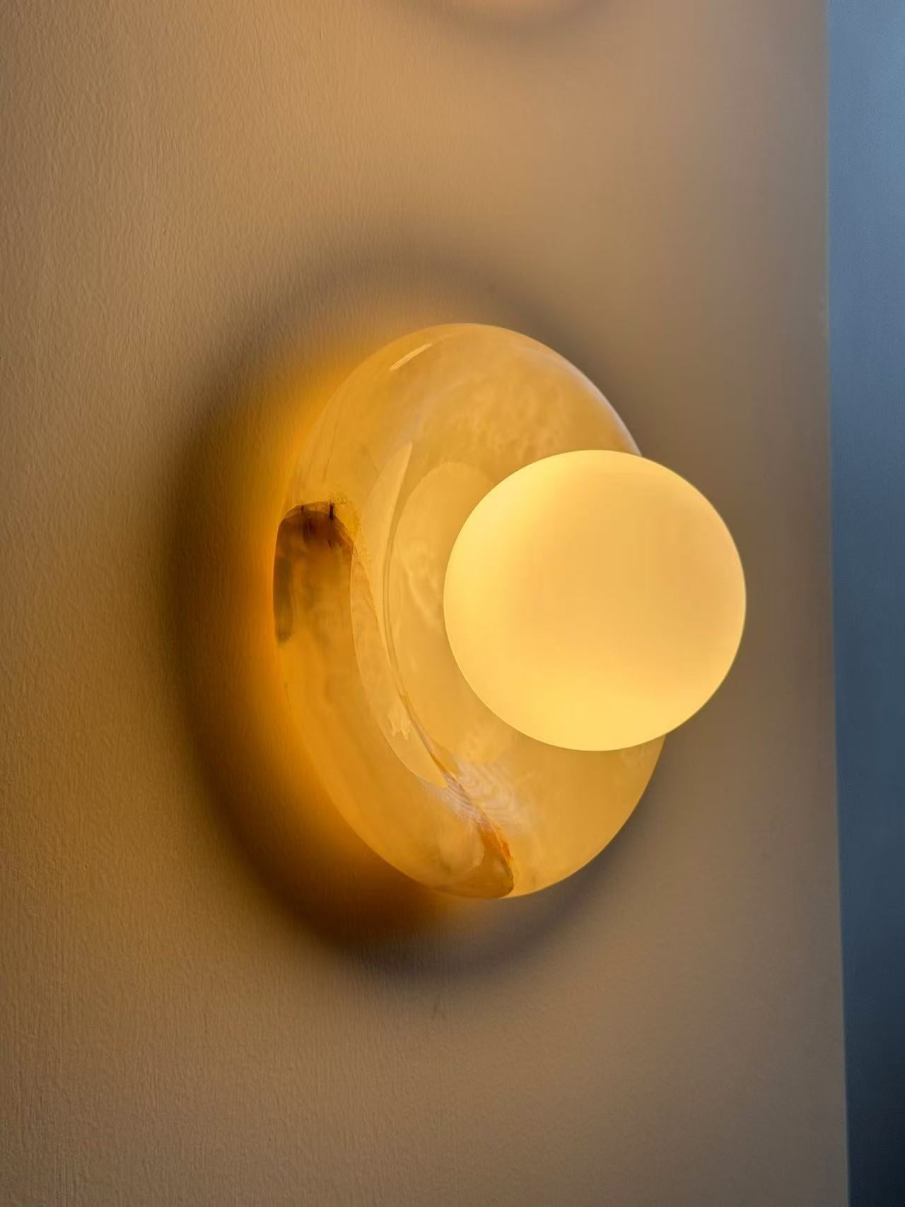 Aursilos Premium Nordic Art White Jade Glass Sconce Wall Lamp