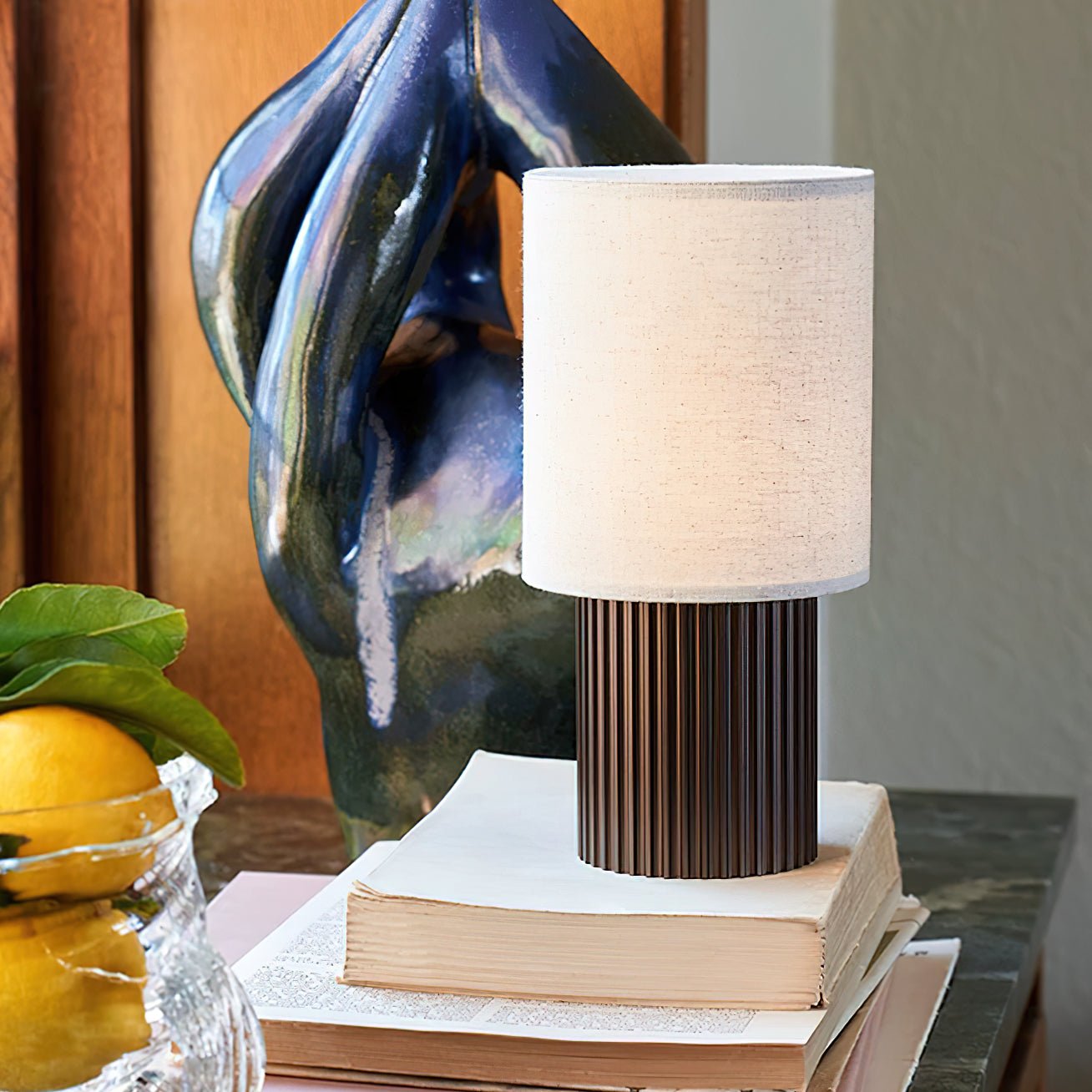 Ripples Wood & Fabric Table Lamp