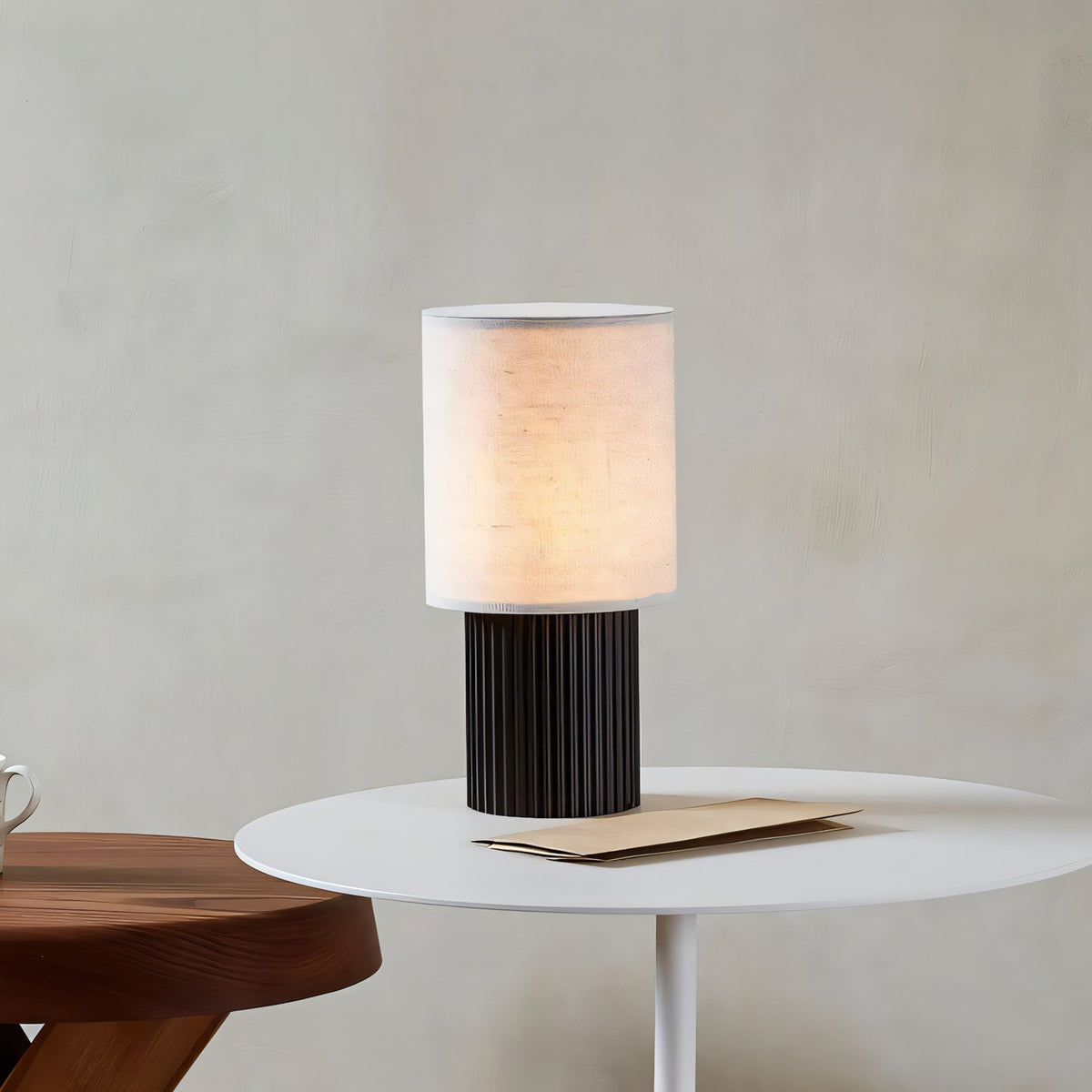 Ripples Wood & Fabric Table Lamp