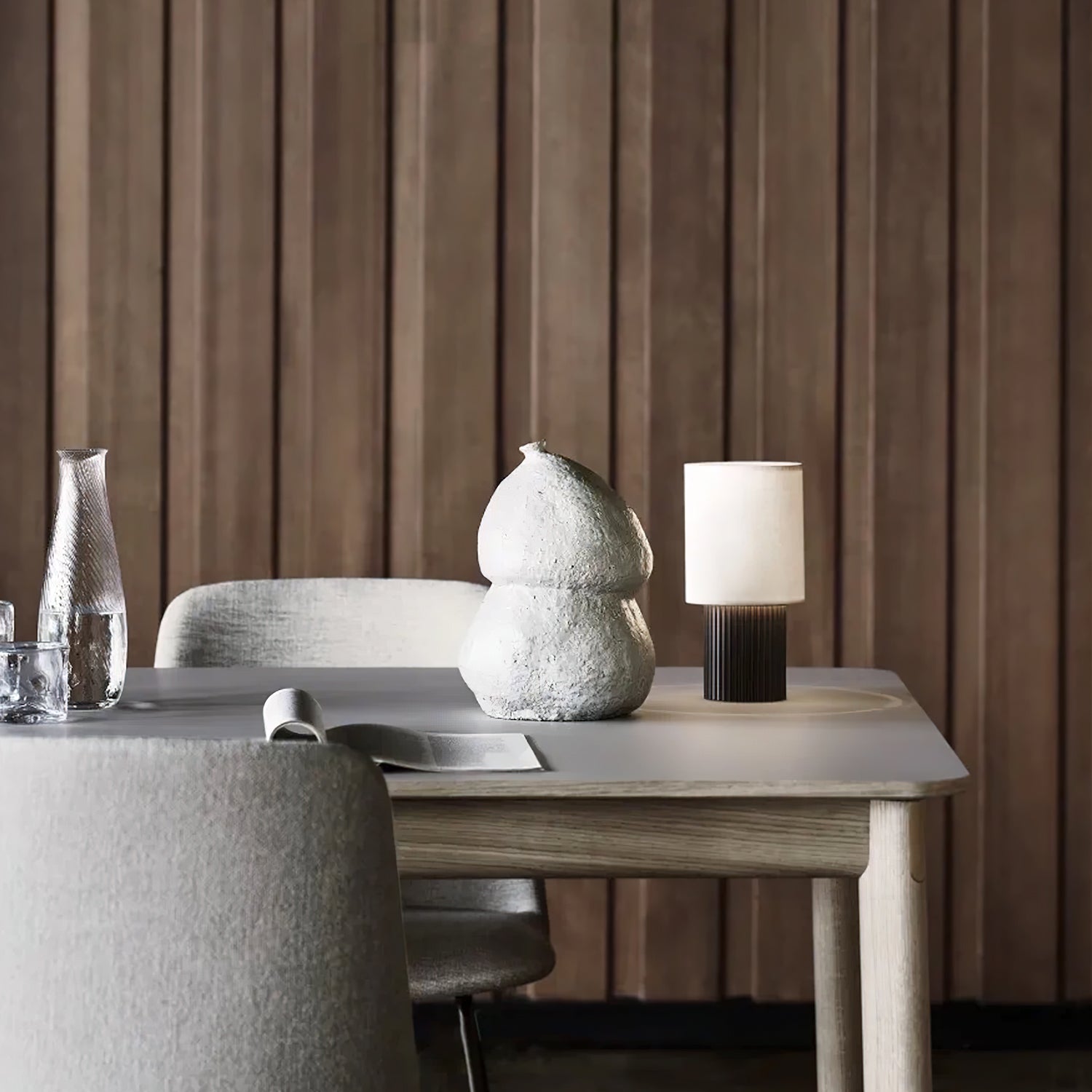 Ripples Wood & Fabric Table Lamp