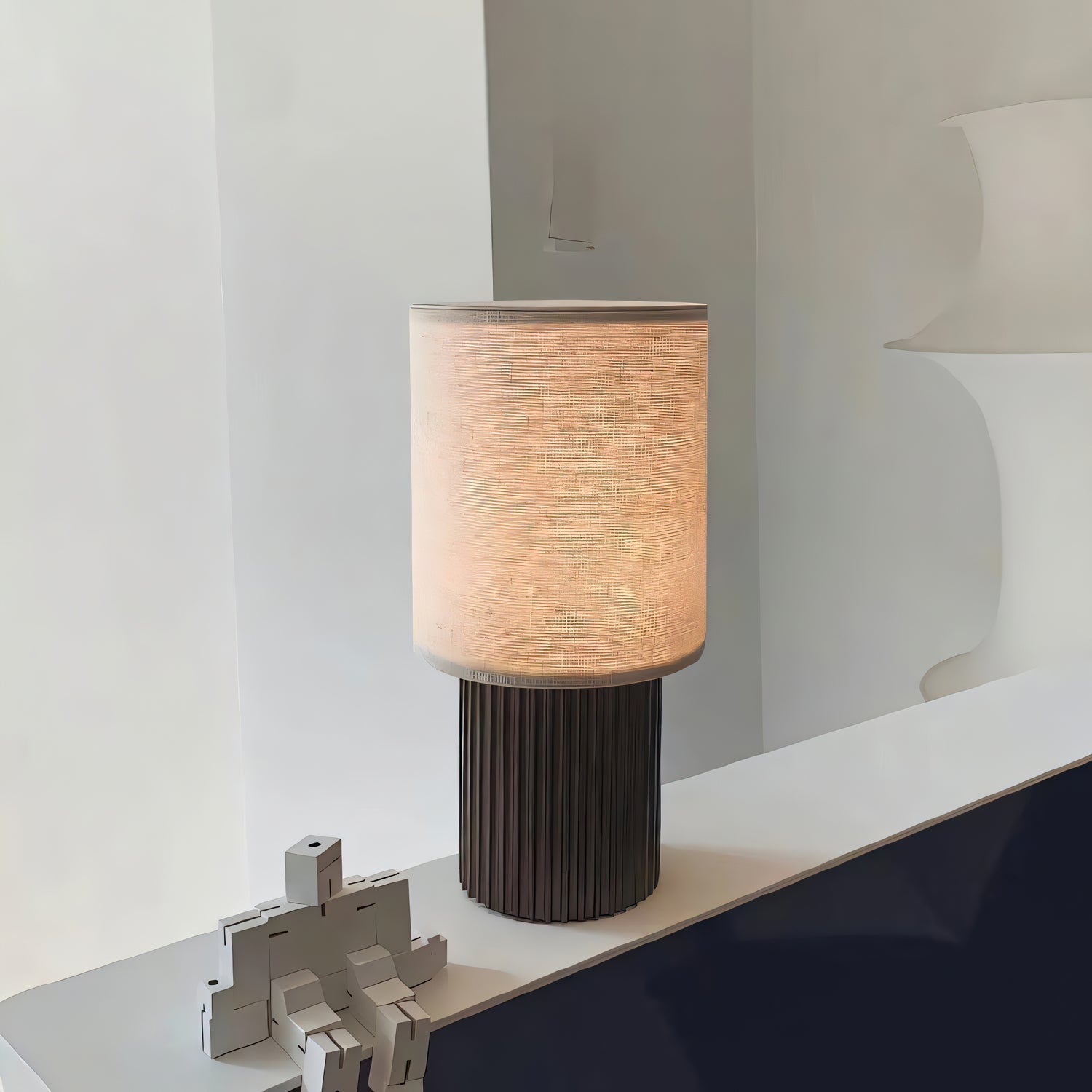 Ripples Wood & Fabric Table Lamp