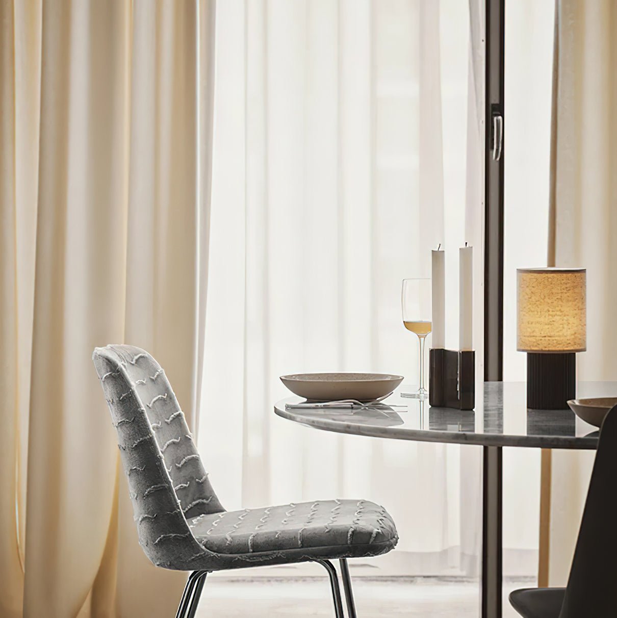 Ripples Wood & Fabric Table Lamp