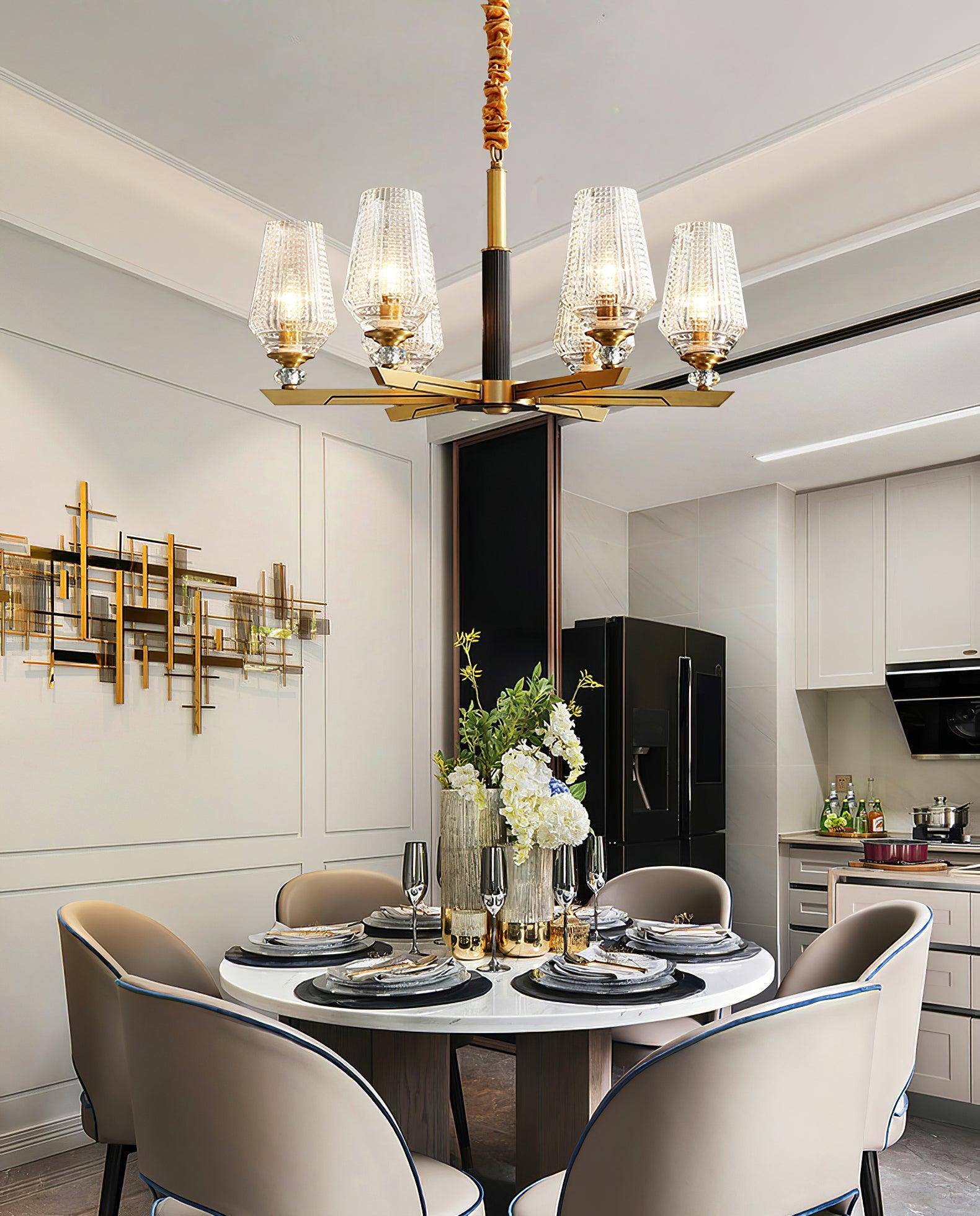 Astra Luxury Hexa Brass Chandelier