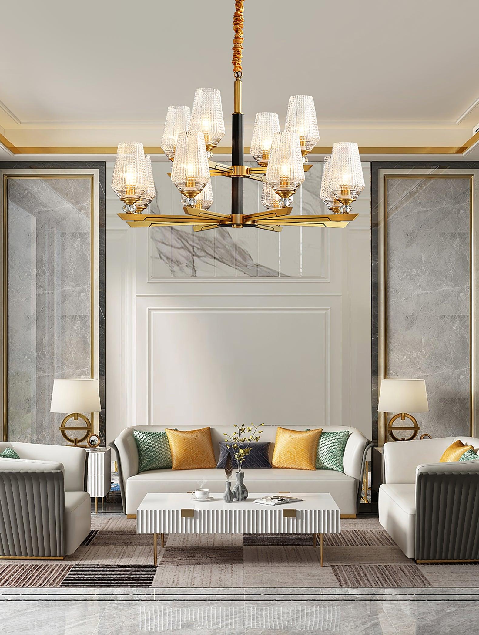 Astra Luxury Hexa Brass Chandelier