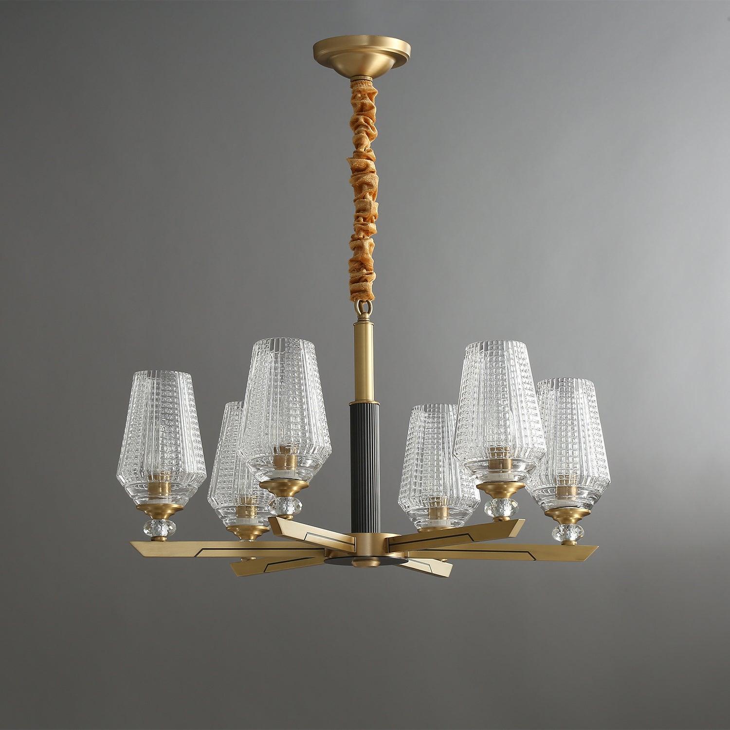 Astra Luxury Hexa Brass Chandelier