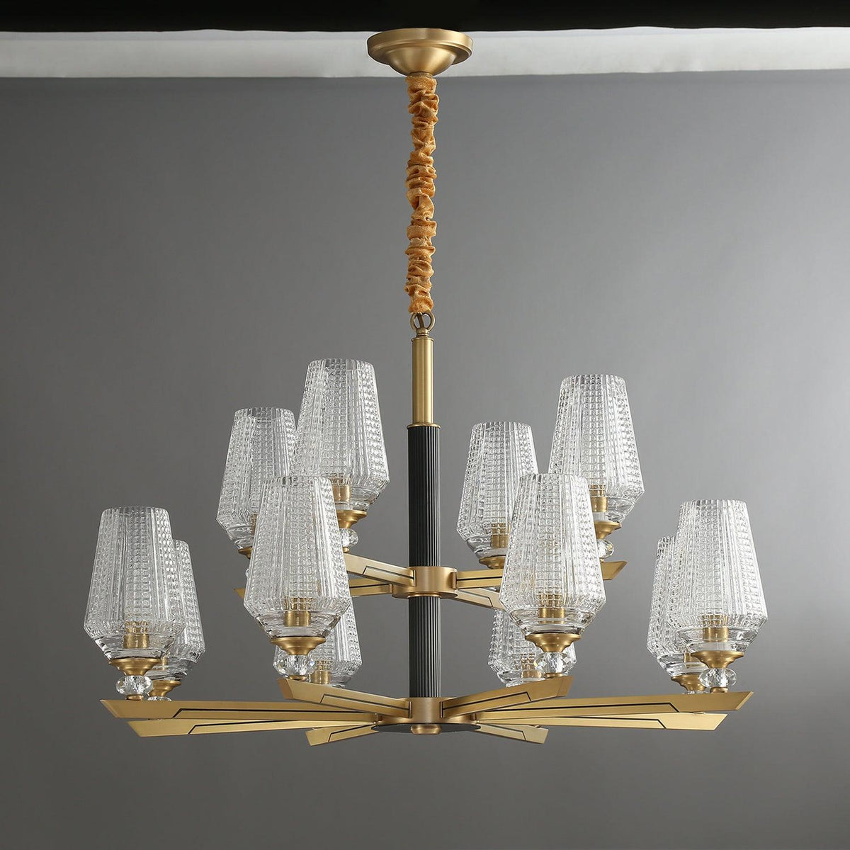 Astra Luxury Hexa Brass Chandelier
