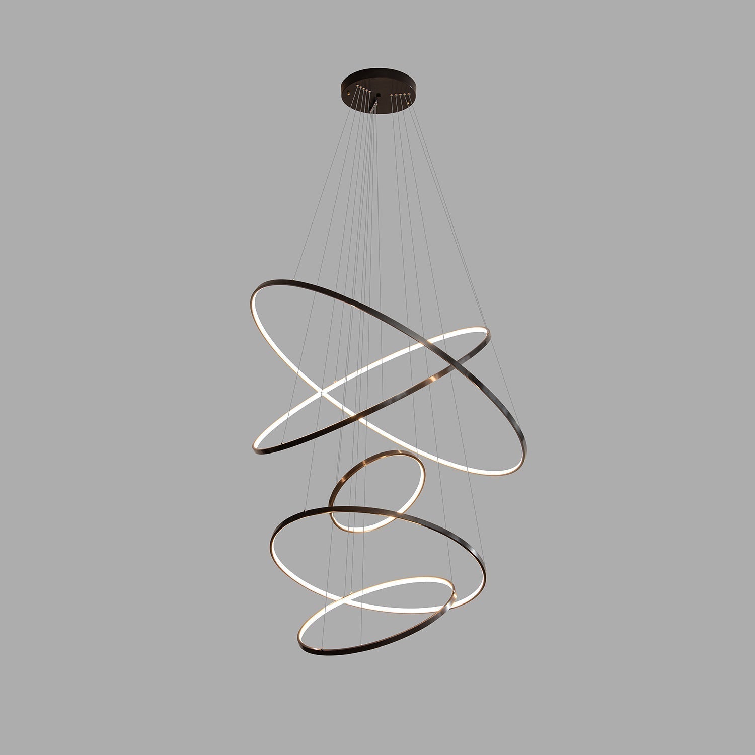 Efrion Modern Minimalist Rings Brass Plastic Chandelier