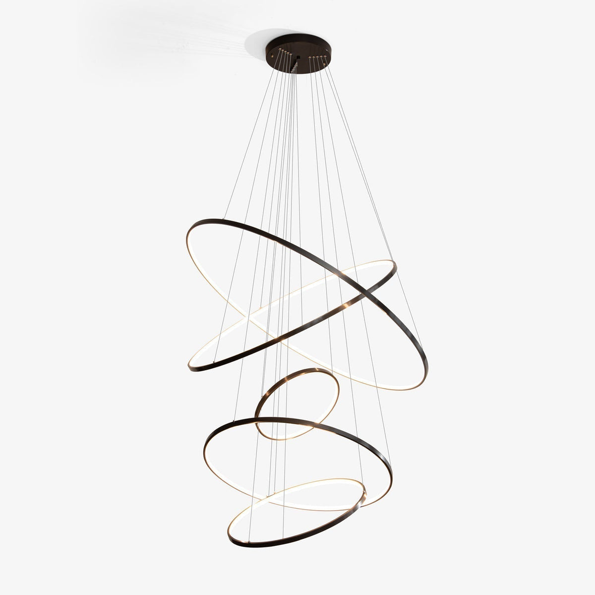 Efrion Modern Minimalist Rings Brass Plastic Chandelier