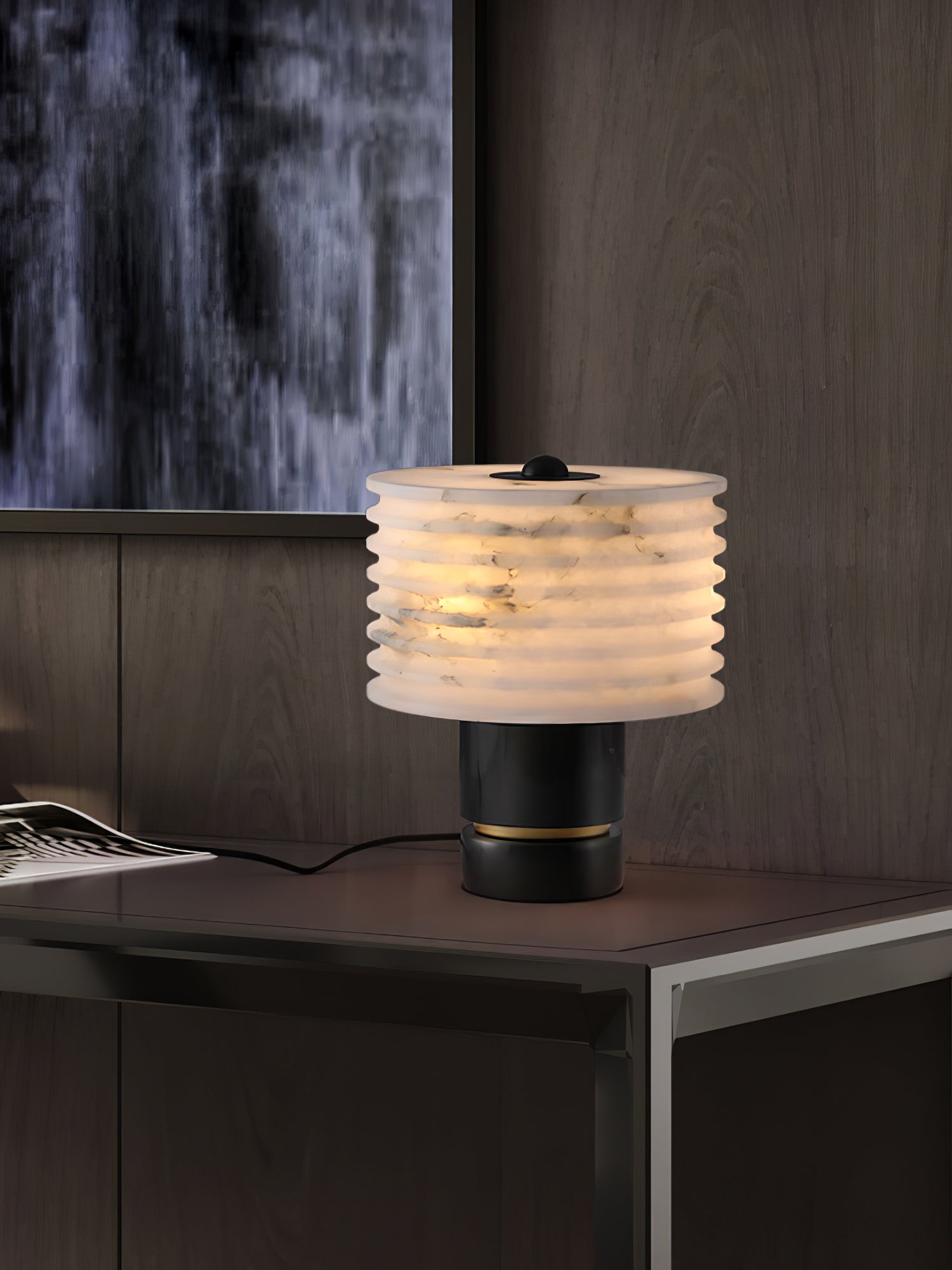 Elmarir Ribbed Alabaster Table Lamp