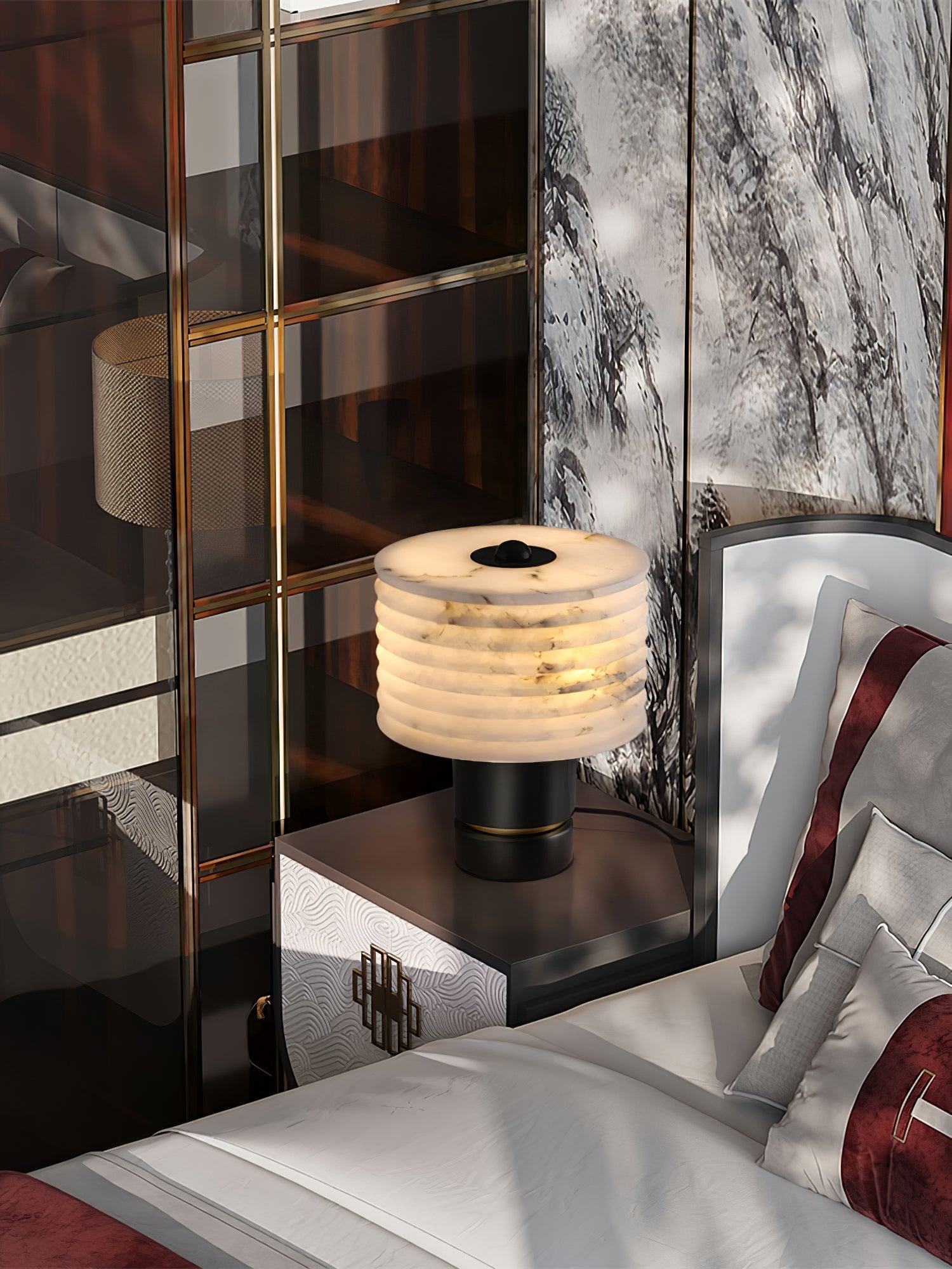 Elmarir Ribbed Alabaster Table Lamp