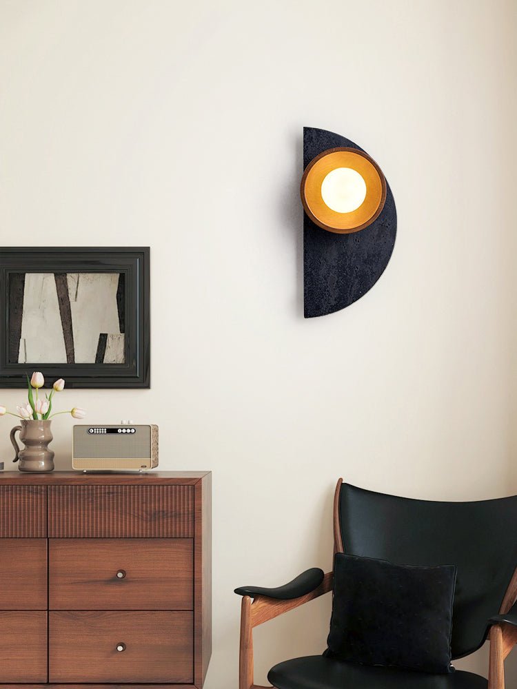 Luca Artistic Wood Travertine Wall Lamp