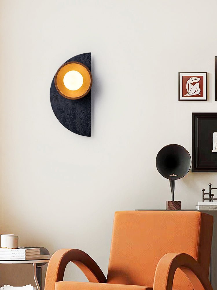 Luca Artistic Wood Travertine Wall Lamp