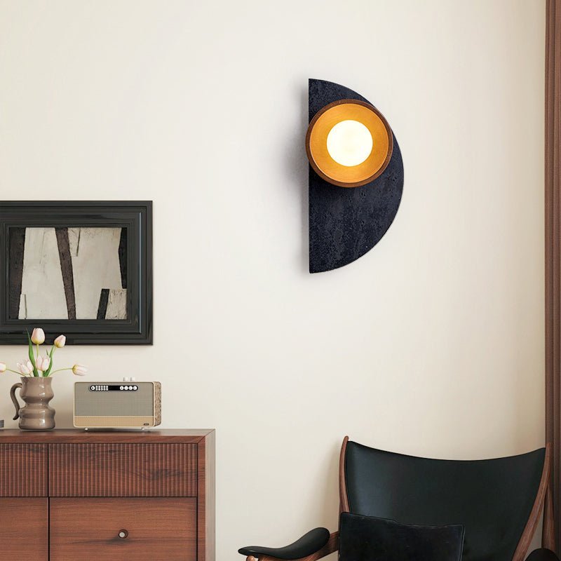 Luca Artistic Wood Travertine Wall Lamp
