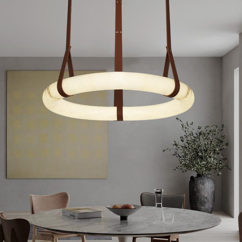 Tarys Alabaster Chandeliers Ring Leather Strap Version B