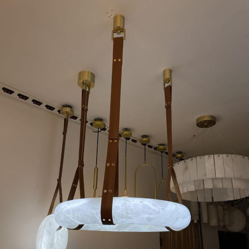 Tarys Alabaster Chandeliers Ring Leather Strap Version B