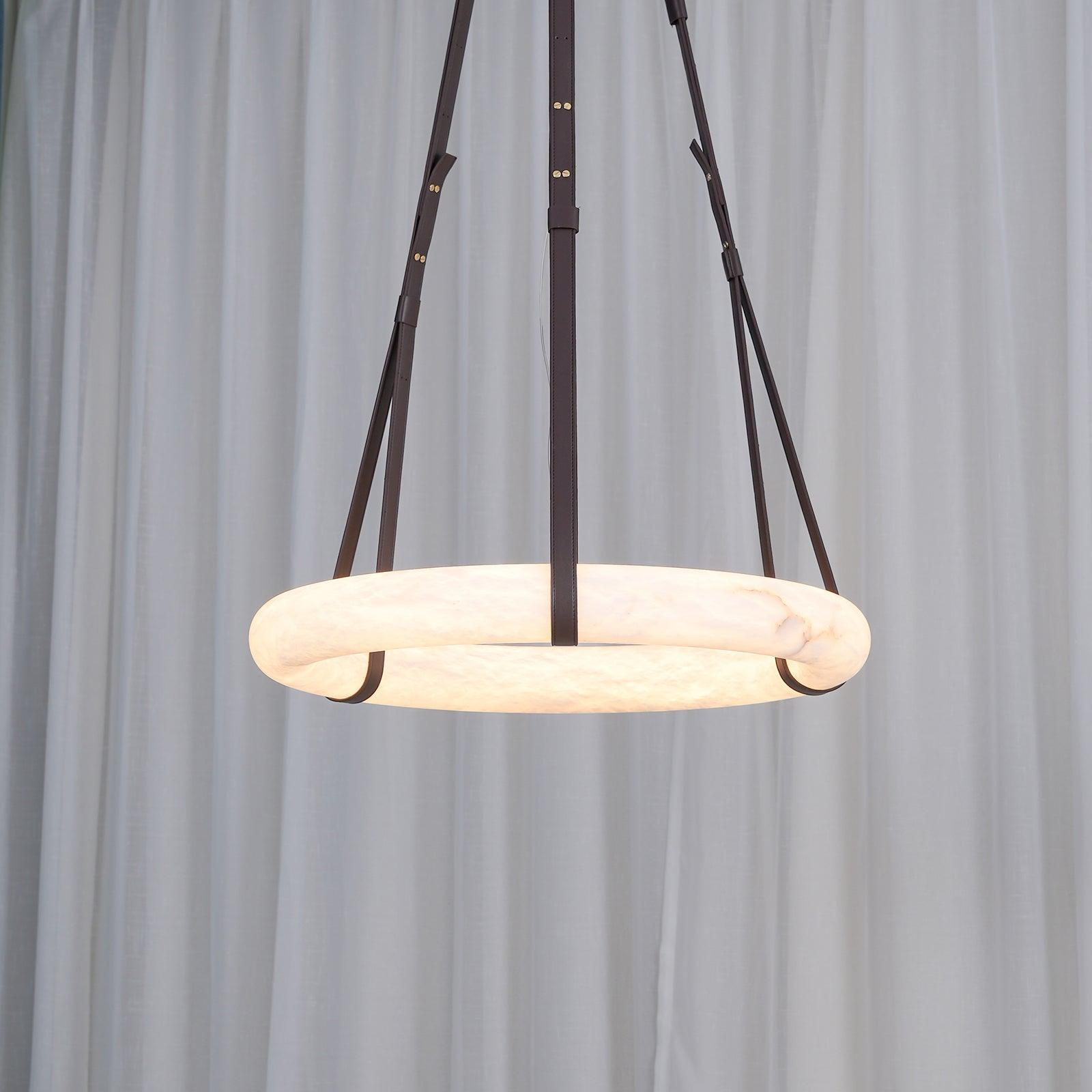 Lixor Alabaster Chandeliers Ring Leather Strap Version A