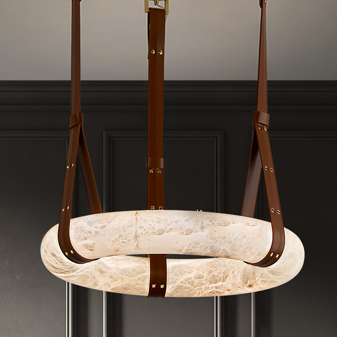 Tarys Alabaster Chandeliers Ring Leather Strap Version B