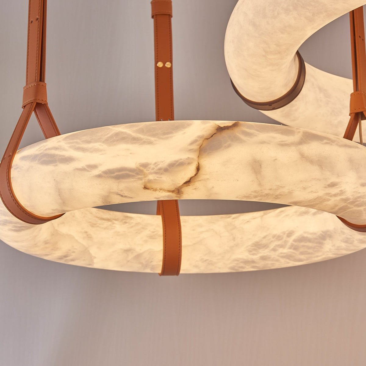 Tarys Alabaster Chandeliers Ring Leather Strap Version B