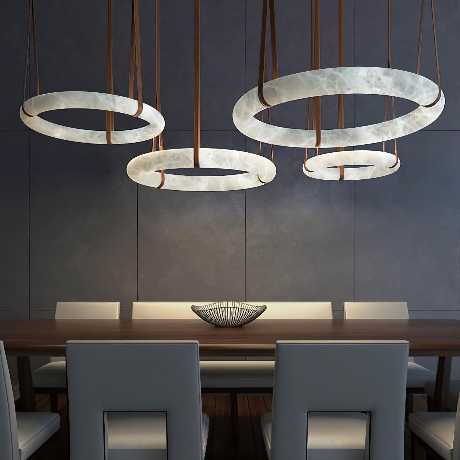 Tarys Alabaster Chandeliers Ring Leather Strap Version B