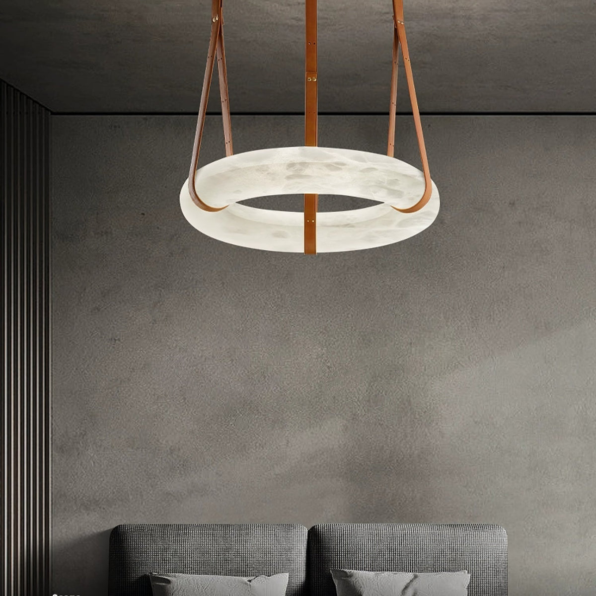Tarys Alabaster Chandeliers Ring Leather Strap Version B