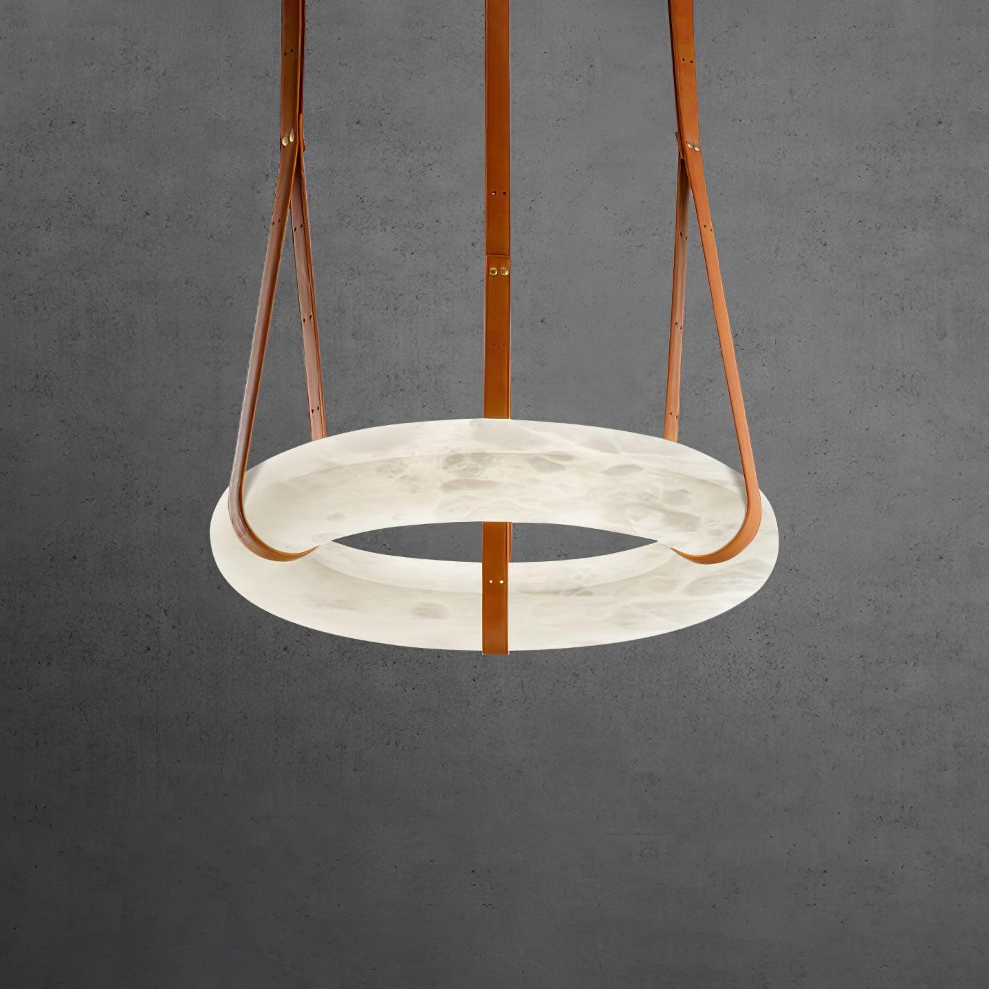 Lixor Alabaster Chandeliers Ring Leather Strap Version A