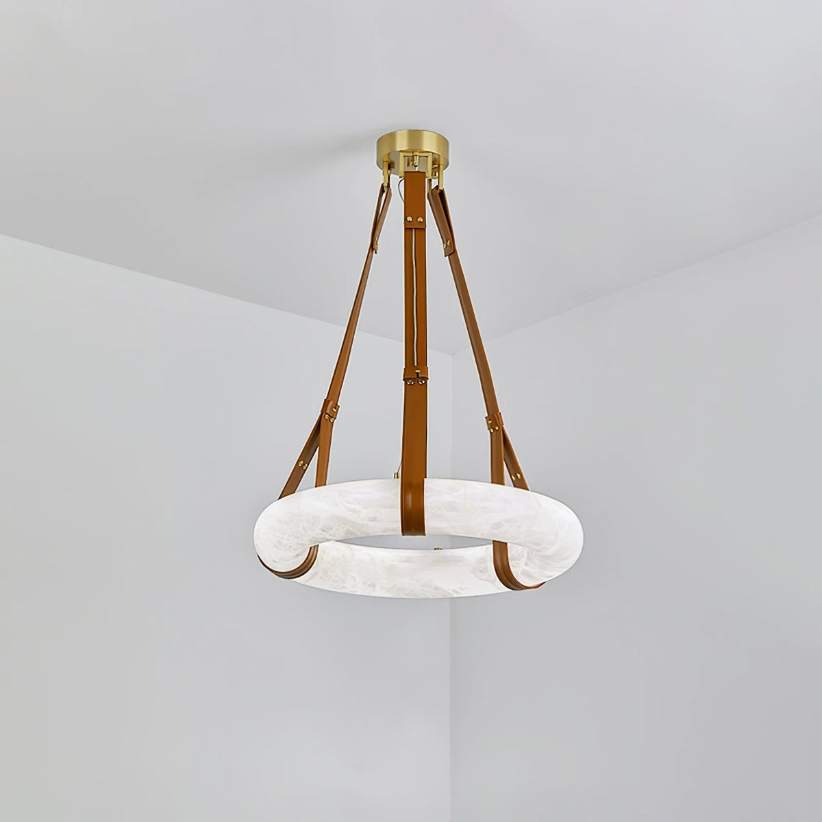 Lixor Alabaster Chandeliers Ring Leather Strap Version A