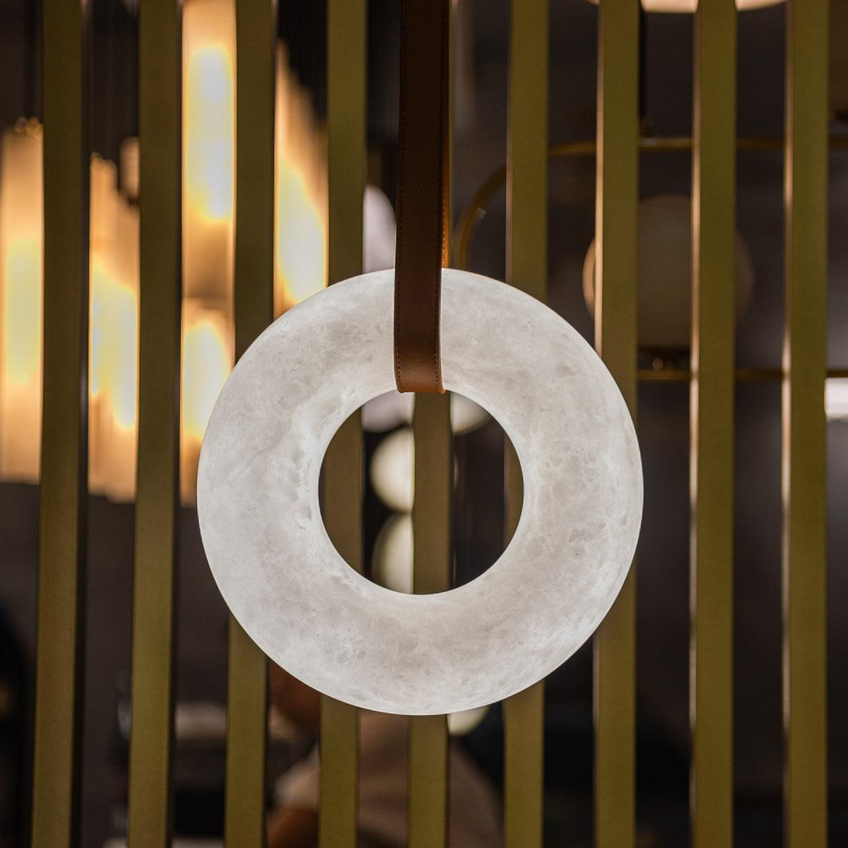 Tarys Alabaster Chandeliers Ring Leather Strap Version B